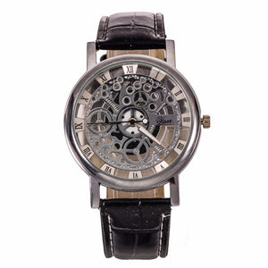 Fashion Skeleton Quartz Watch Men Transparent Hollow Watches
