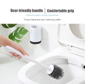 Silicone TPR Toilet Brush and Holder Quick Drain