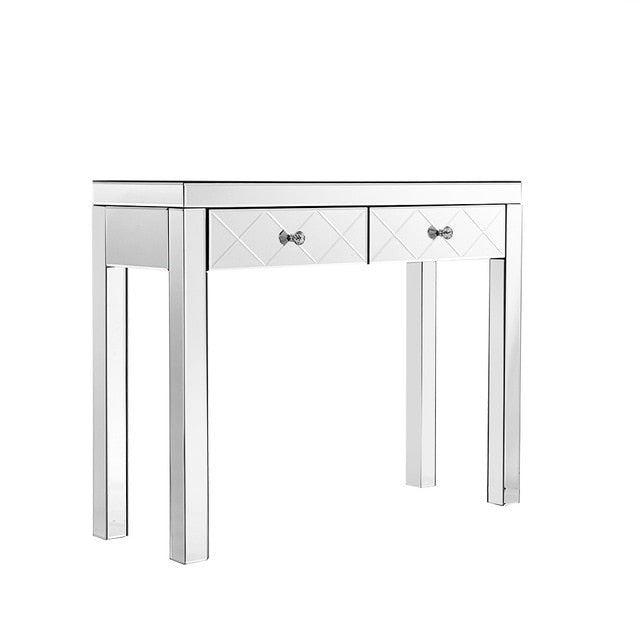 Mirrored Entryway Glass Desk
