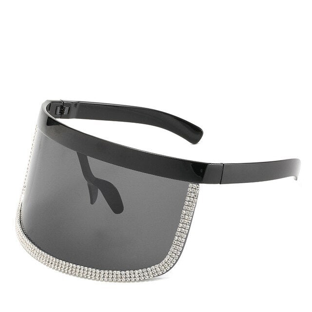 Oversized Diamond Goggle Sunglasses