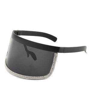 Oversized Diamond Goggle Sunglasses