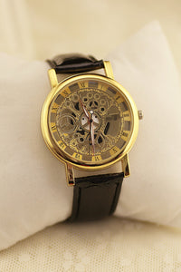 Fashion Skeleton Quartz Watch Men Transparent Hollow Watches