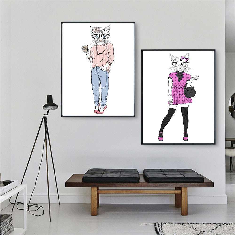 Funny Cat Posters Room Decor