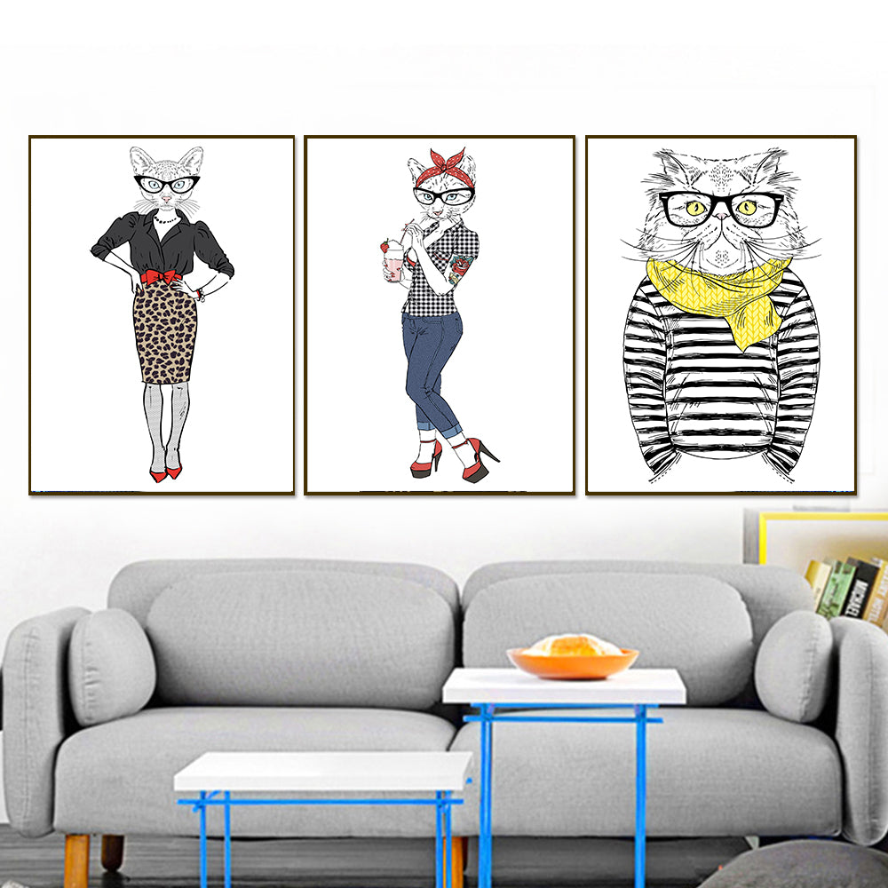 Funny Cat Posters Room Decor