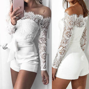 Elegant Off shoulder Lace Romper