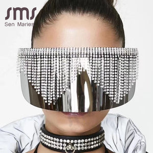 Oversized Diamond Mirror Sunglasses