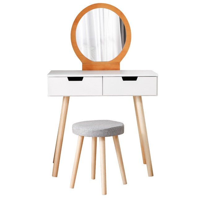 Dresser Table Mirror With Chair Set