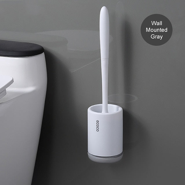 Silicone TPR Toilet Brush and Holder Quick Drain