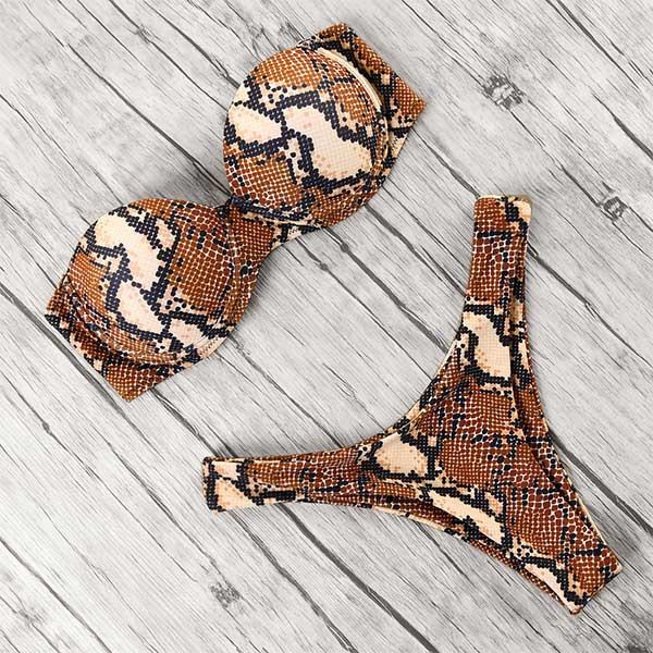 Leopard Print Push Up Bikini