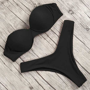 Leopard Print Push Up Bikini