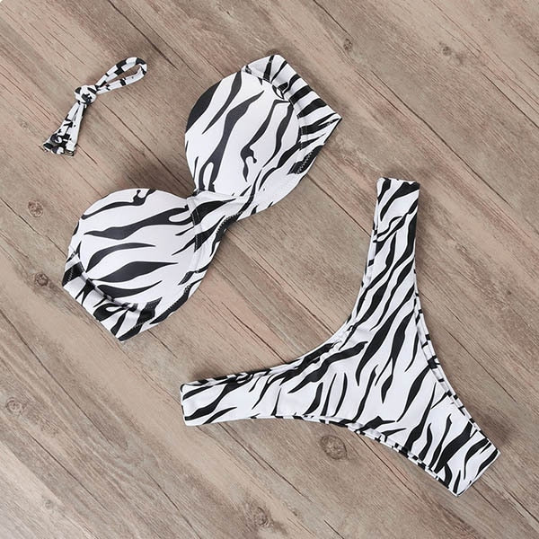 Leopard Print Push Up Bikini