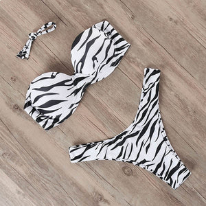 Leopard Print Push Up Bikini