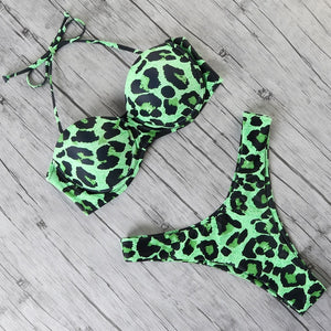 Leopard Print Push Up Bikini