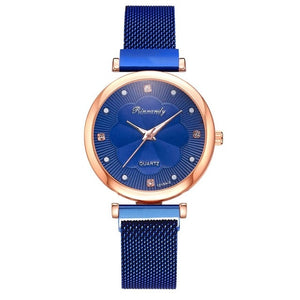Flower Rhinestone Quartz Watch Bracelet Set
