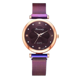 Flower Rhinestone Quartz Watch Bracelet Set