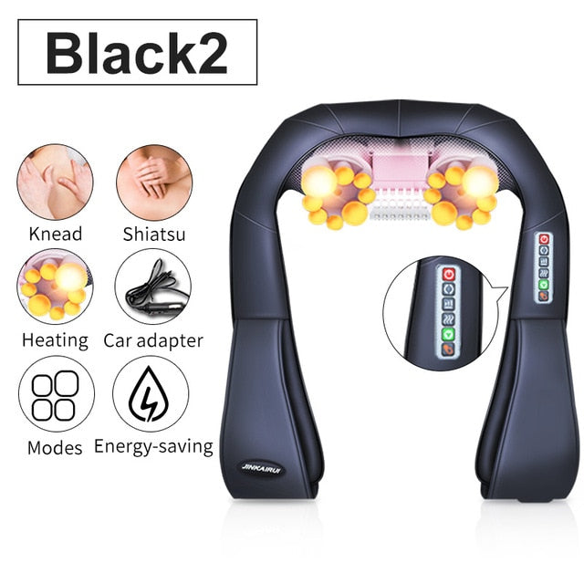 Back Neck Shoulder Massager U Shape Electrical Shiatsu Car Home Dual Use