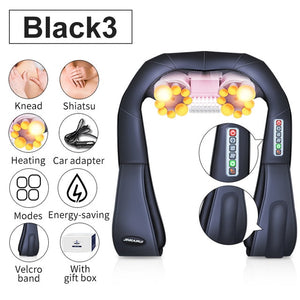U Shape Electrical Shiatsu Back Neck Shoulder Body Massager Infrared Heated Kneading Car/Home Massager