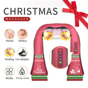 U Shape Electrical Shiatsu Back Neck Shoulder Body Massager Infrared Heated Kneading Car/Home Massager