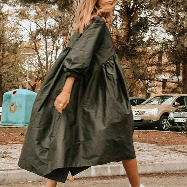 Black Casual Half Sleeve Dress