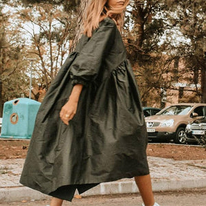 Black Casual Half Sleeve Dress