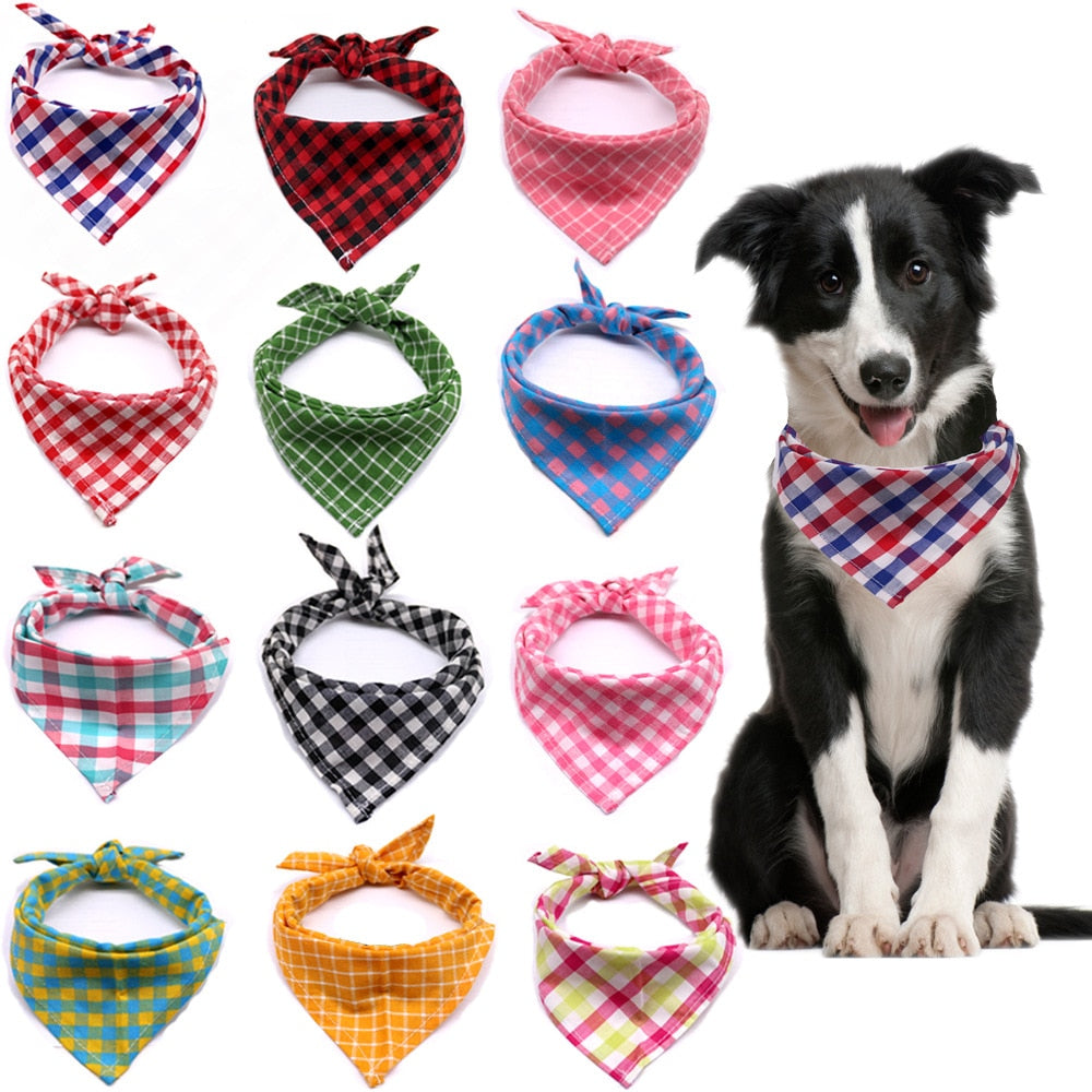 Cozy Cotton Plaid Pet Kerchief