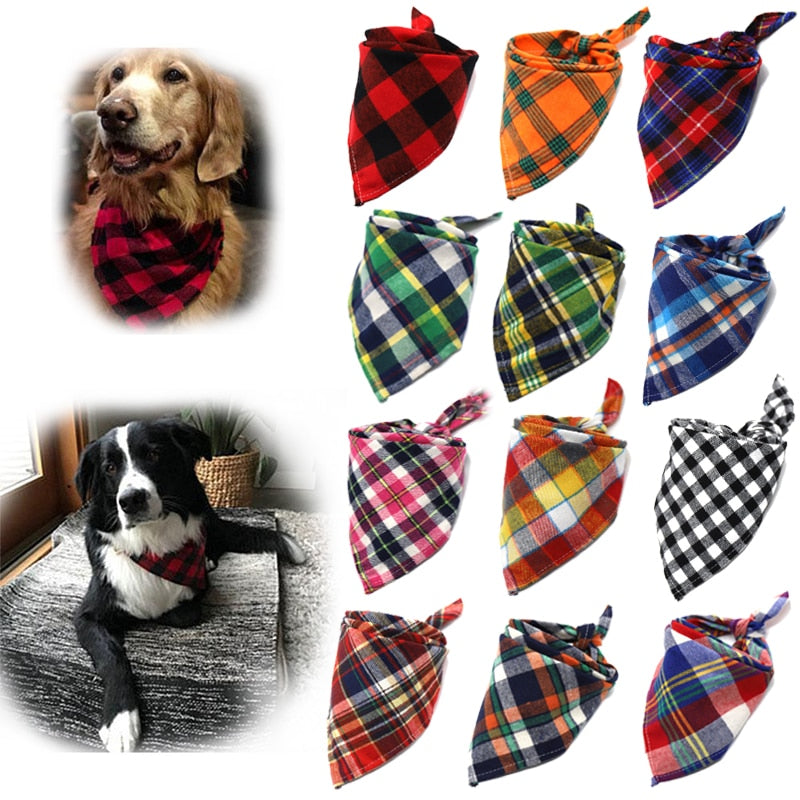 Cotton Plaid Pet Bandana
