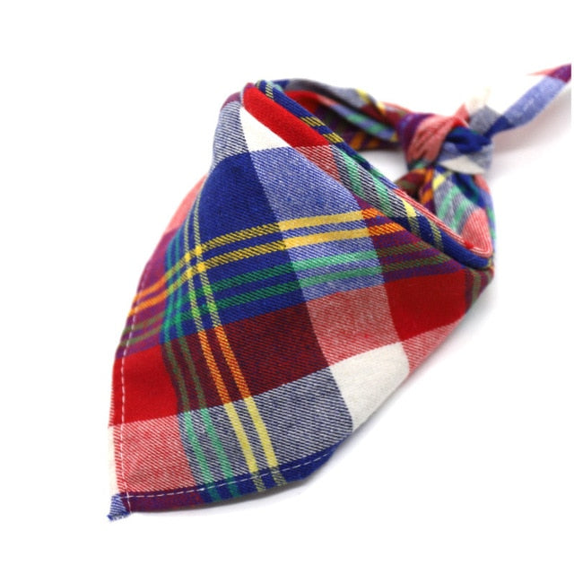 Cotton Plaid Pet Bandana