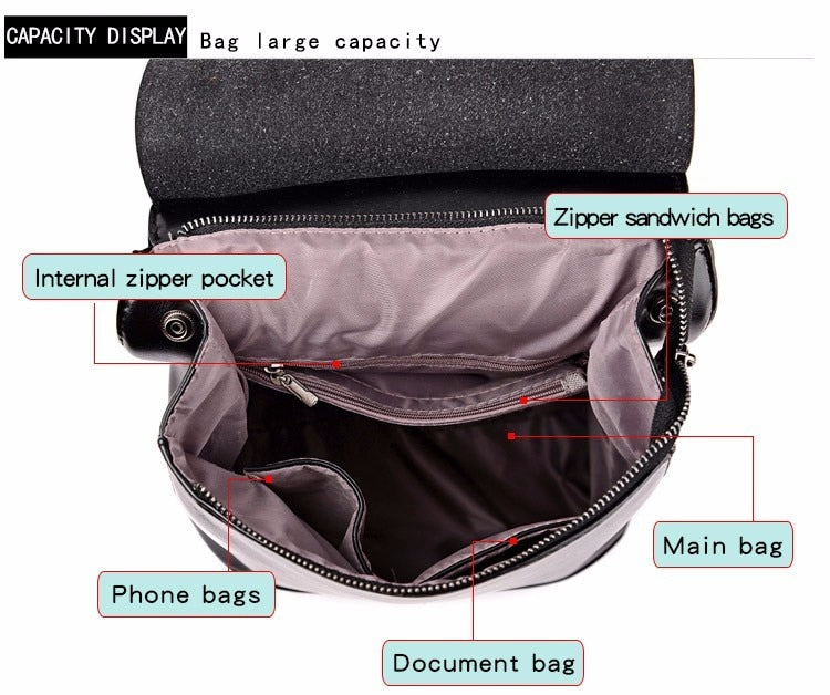 Mochila High Quality Leather Backpack