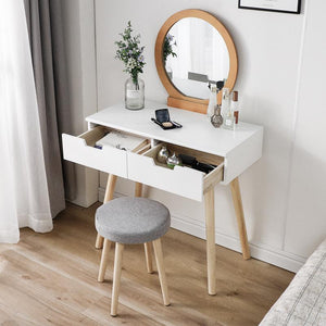 Dresser Table Mirror With Chair Set