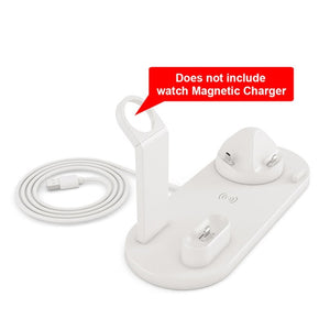 4 in 1 Wireless Charging Stand For Apple Watch 6 5 4 3 2, iPhone 11 X XS XR 8 and Airpods Pro 10W Qi Fast Charger Dock Station