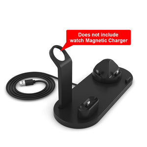 4 in 1 Wireless Charging Stand For Apple Watch 6 5 4 3 2, iPhone 11 X XS XR 8 and Airpods Pro 10W Qi Fast Charger Dock Station