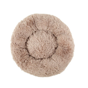 Hot Long Plush Dog Bed Winter Warm Round Sleeping Beds Soild Color Soft Pet Dogs Cat Mat Cushion Dropshipping