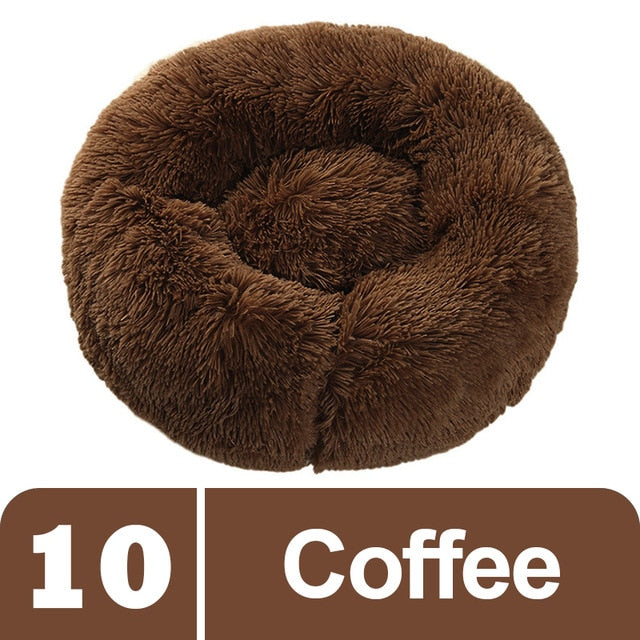 Coffee Plush Donut Pet Bed