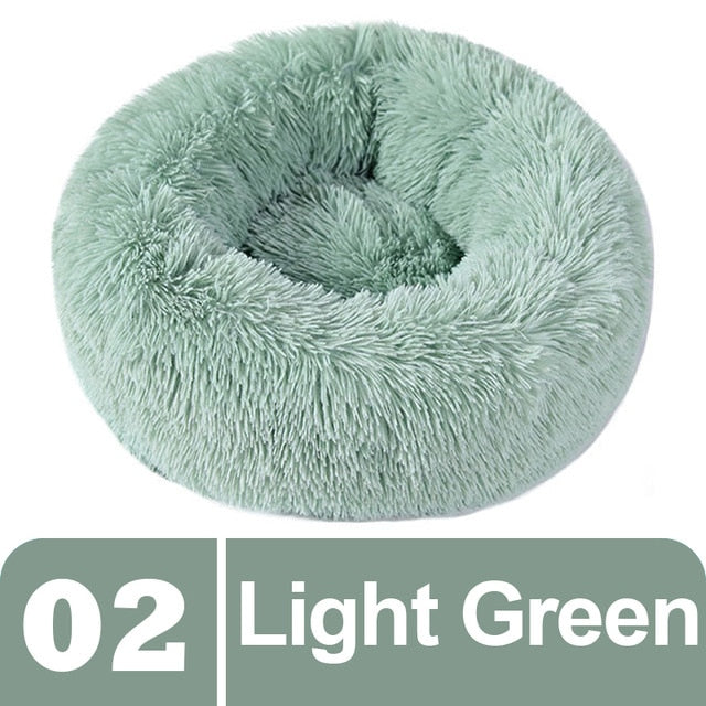 Light Green Plush Donut Pet Bed