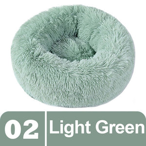 Light Green Plush Donut Pet Bed