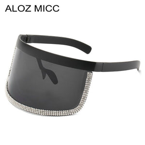 Oversized Diamond Goggle Sunglasses