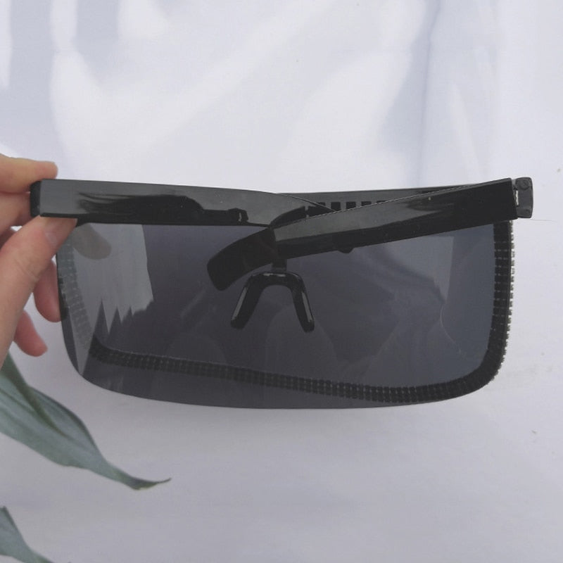 Oversized Diamond Goggle Sunglasses