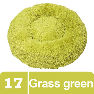 Grass Green Plush Donut Pet Bed