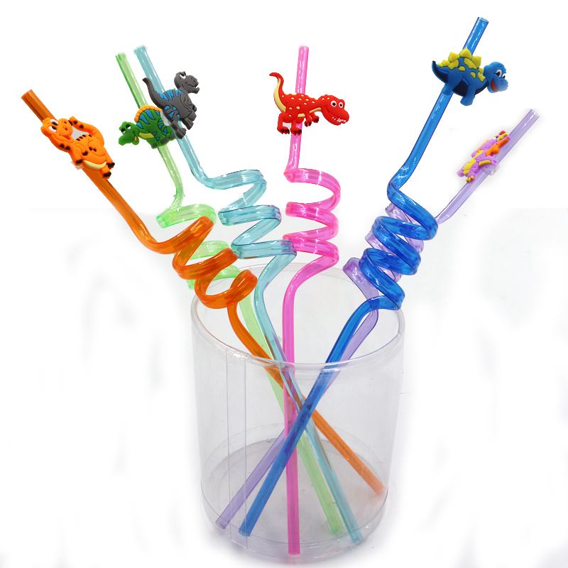 Party Dinosaur Drinking Straws
